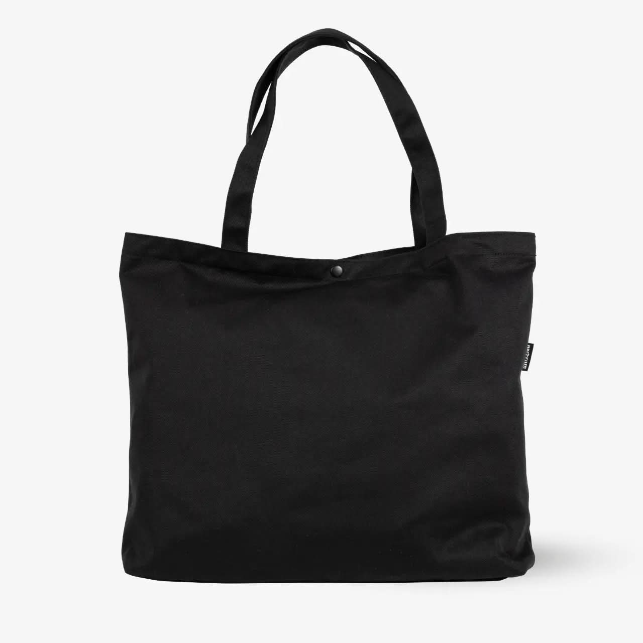 Nectrum RPET Canvas Tote front view, made from 12 recycled plastic bottles, minimalist design on white