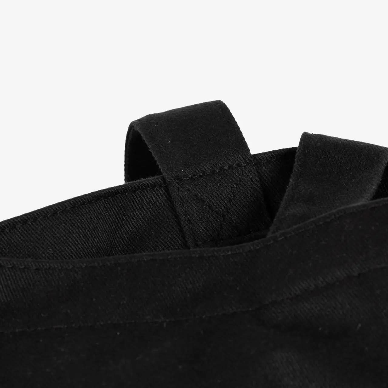 Reinforced handle connection on Nectrum RPET tote: upcycled plastic bottle fabric with abrasion-resistant eco-friendly thread